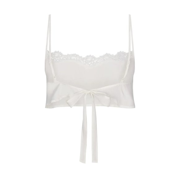 Skims Bridal Silk super cropped cami marble white size small - Picture 5 of 5